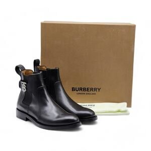Burberry Luke TB Monogram Buckle Leather Chelsea Boot in Black 41 (8 US) $1050